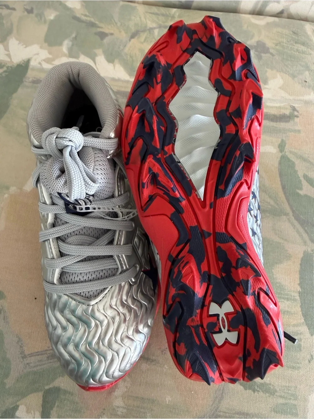 Under Armour Hammer USA Football Cleats Youth Size 13К Multi Lace Up 3028226-099